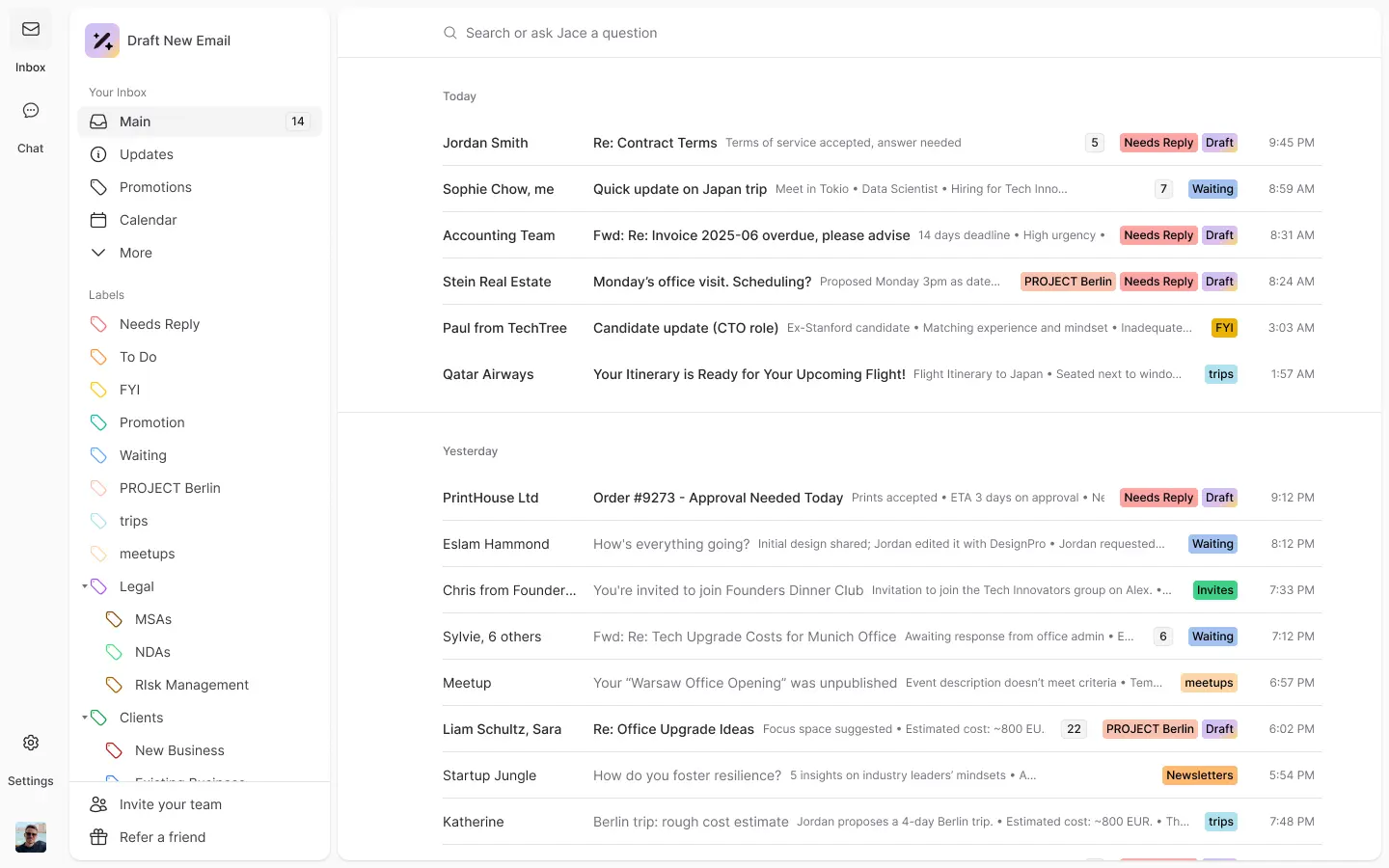 Jace inbox demo